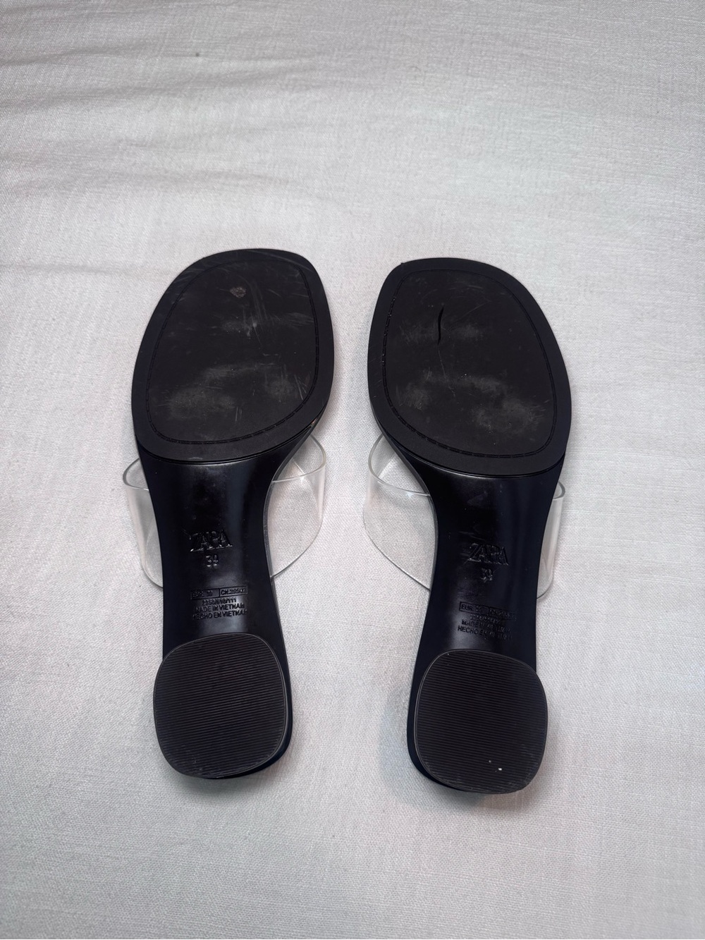 Zara Vinyl Heeled Sandals Size 8 - Picture 7 of 7